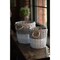 Set of 2 Round Willow Storage Baskets White Dipped Large Small Nesting Bins